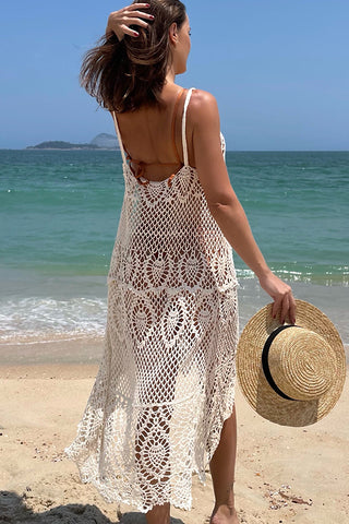 Hollow Lace Sleeveless Swimwear Cover Up