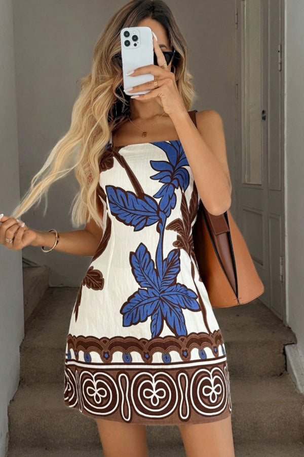 Fashion Printed Color Block Mini Dress – Beachsissi