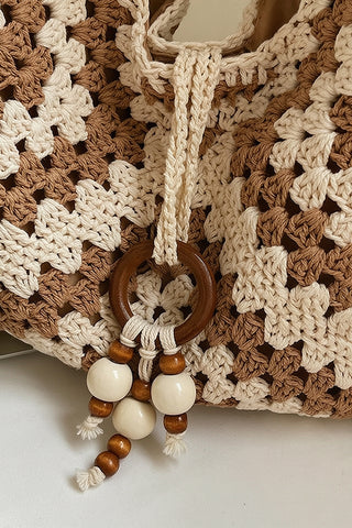Bohemian Ethnic Style Color Block Weave Bag
