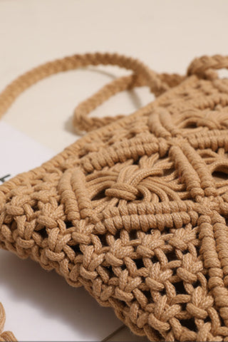 Fashion Solid Tassel  Woven Crossbody Bag