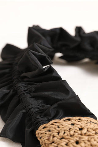 Fashion Women Color Block Weave Handbag