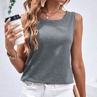 Fashion Solid Color Sleeveless Casual Tops