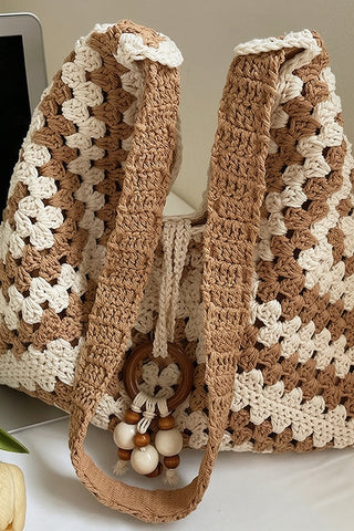 Bohemian Ethnic Style Color Block Weave Bag