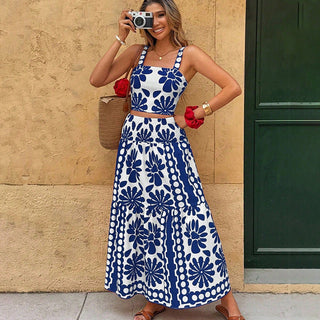 Resort Style Printed Smocked Two Piece Set