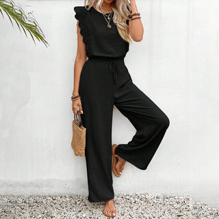 Fashion Solid Sleeveless Casual Two Piece Set