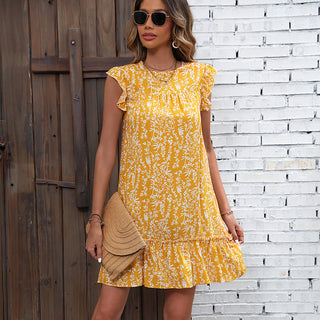 Fashion Printed Round Neck Casual Dress
