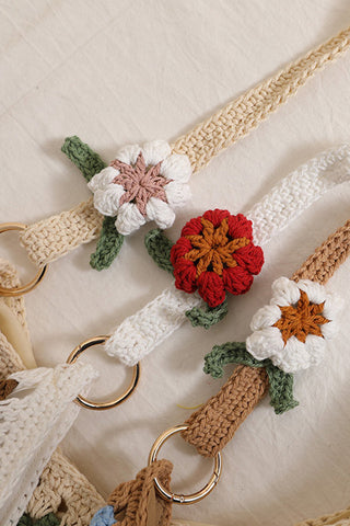 Fashion Flower Design Resort Style Weave Bag