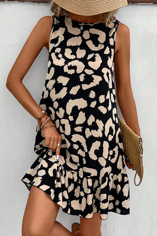 Fashion Printed Tie Back Mini Dress