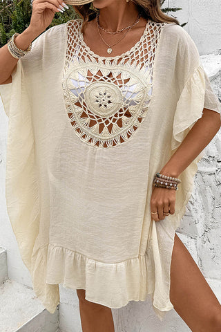 Fashion Solid Hollow Swimsuit Cover Up