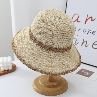 Color Block Hollow Casual Straw Hat