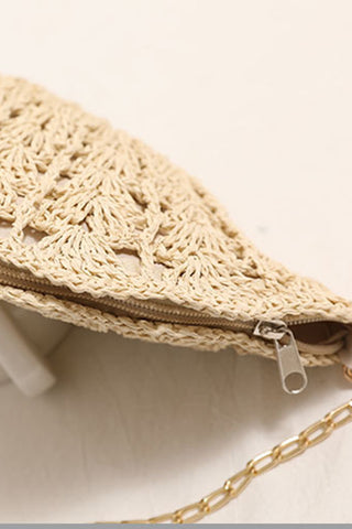 Fashion Shell Design Woven Crossbody Bag