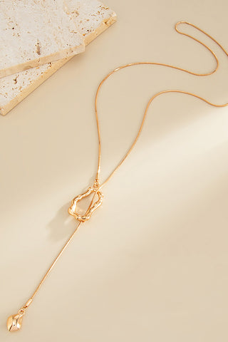 Irregular Cutout Pendant Long Necklace