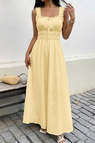 Fashion Solid Color Tie Front Casual Dress