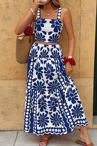 Resort Style Printed Smocked Two Piece Set