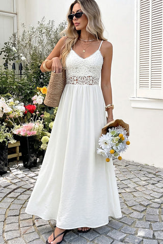 V Neck Crochet Embroidery Patchwork Dress Beachsissi V Neck Crochet Embroidery Patchwork Dress Beachsissi