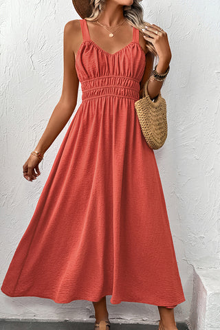 Fashion Solid V Neck Sleeveless Dress