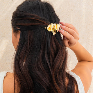 Solid Color Irregular Pleated Hair Clip