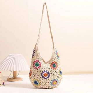 Ethnic Style Colorful Hollow Weave Bag