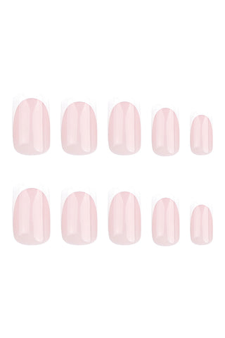 French Design Short Square False Nail Tips
