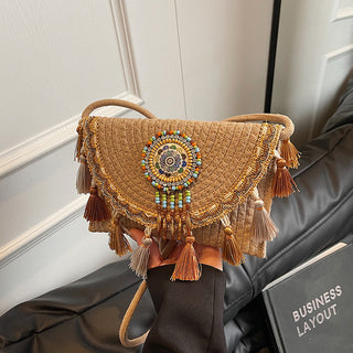 Bohemian Ethnic Style Tassel Woven Bag