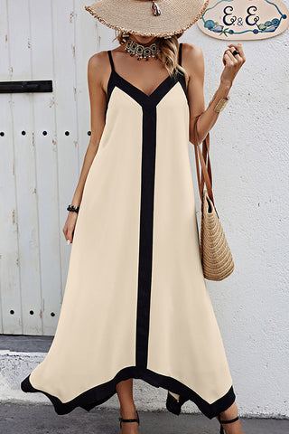 Fashion Color Block Sleeveless Casual Dress