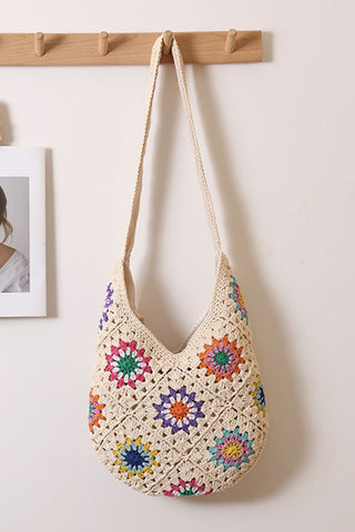 Ethnic Style Colorful Hollow Weave Bag
