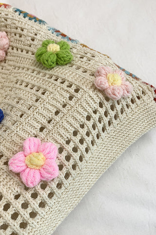 Fashion Flower Design Hollow Weave Bag