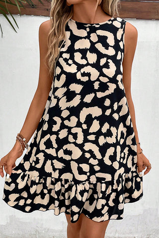 Fashion Printed Tie Back Mini Dress