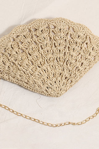 Fashion Shell Design Woven Crossbody Bag