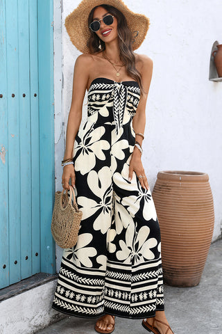 Bohemia Style Printed Bandeau Casual Jumpsuit