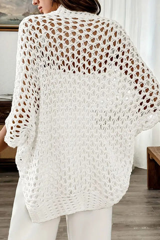 Fashion Crochet Hollow Open Front Cardigan