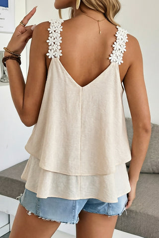 Lace Patchwork Layered Casual Top