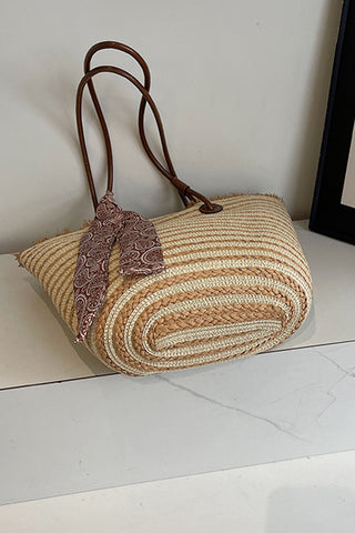Fashion Color Block Tie Design Bag