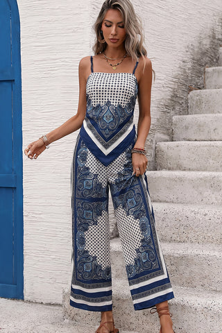 Bohemia Print Bandeau Tie Back Two Piece Set