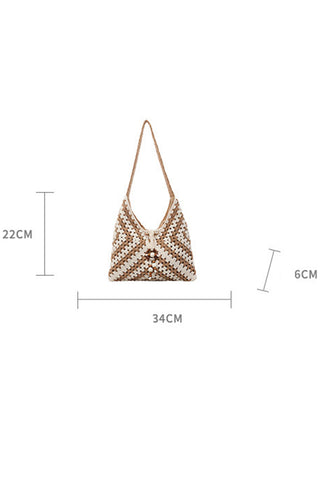 Bohemian Ethnic Style Color Block Weave Bag