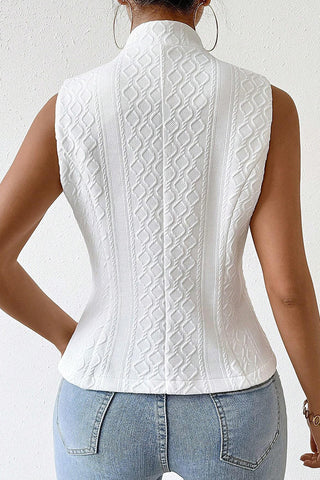 Solid Color Stand Collar Button Vest