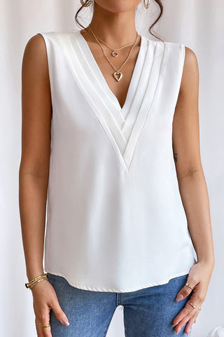 Solid Color Layered V Neck Vest Top