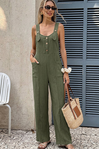 Resort Style Solid Color High Waisted Jumpsuit
