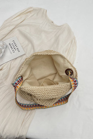 Fashion Color Block Hollow Weave Bag
