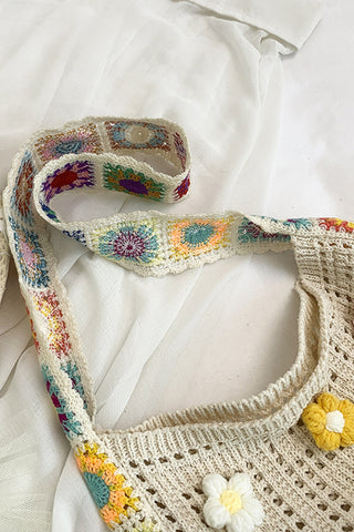 Fashion Flower Design Hollow Weave Bag