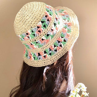 Color Block Hollow Weave Hat