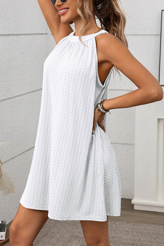 Fashion Solid Color Round Neck Casual Dress