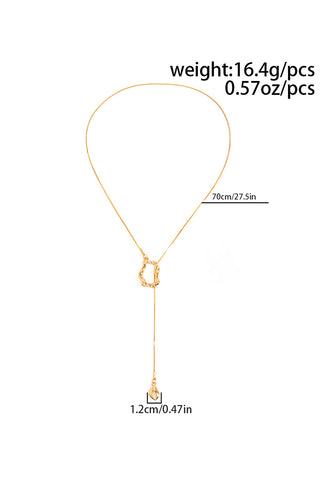 Irregular Cutout Pendant Long Necklace
