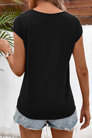 Lace Patchwork Color Block Casual Top