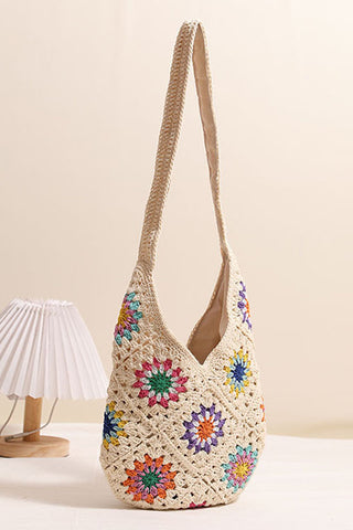 Ethnic Style Colorful Hollow Weave Bag