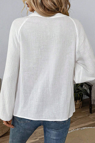 Fashion V Neck Embroidery Casual Top