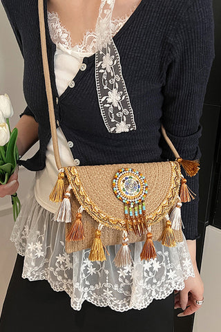 Bohemian Ethnic Style Tassel Woven Bag