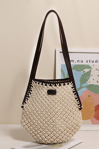 Geometric Design Resort Style Weave Bag