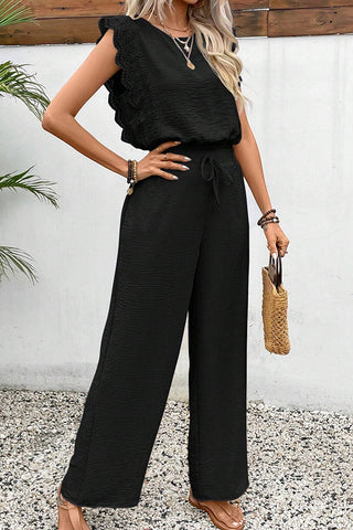 Fashion Solid Sleeveless Casual Two Piece Set