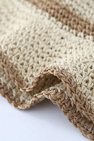 Color Block Hollow Casual Straw Hat